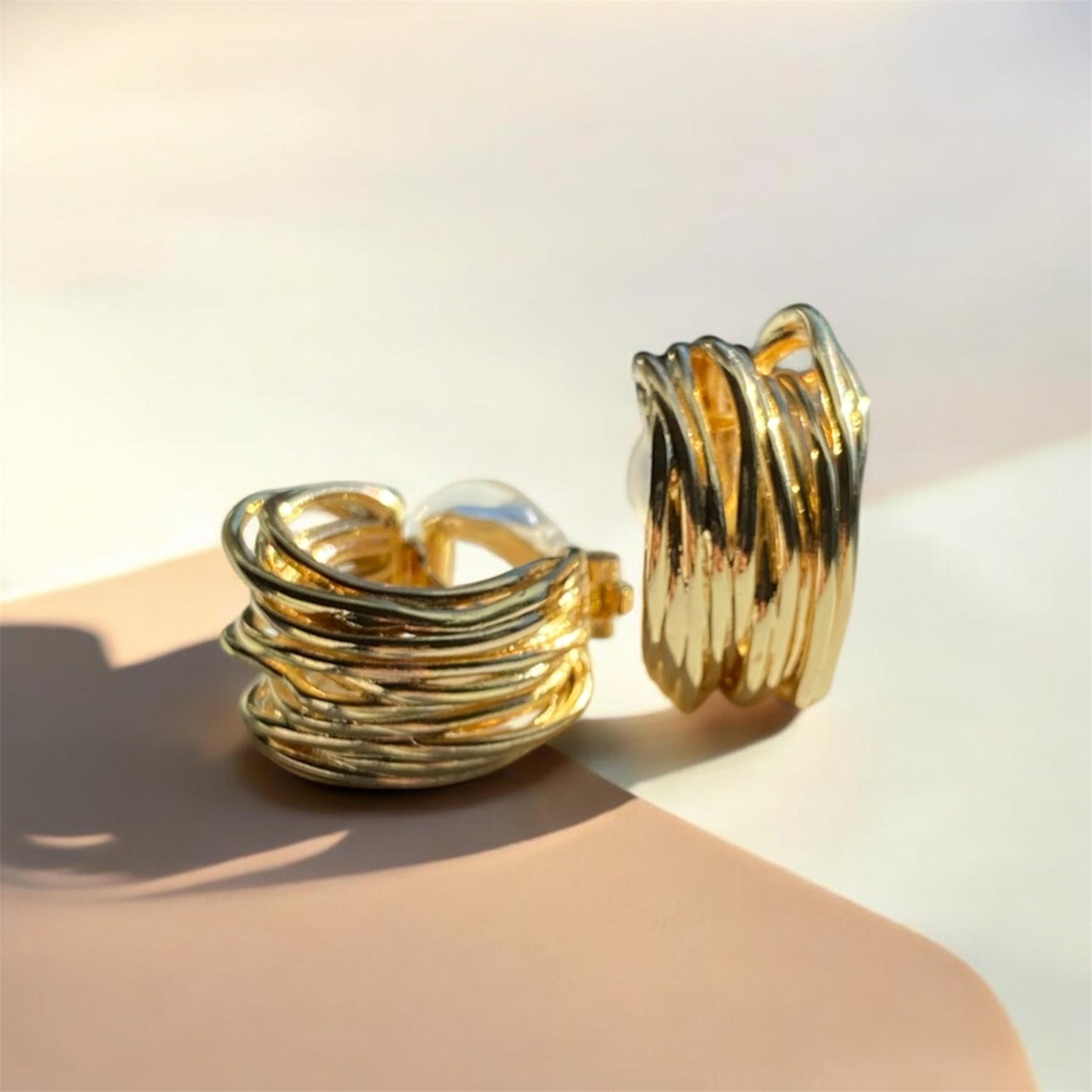 GOLD HOOP CLIP-ON EARRINGS