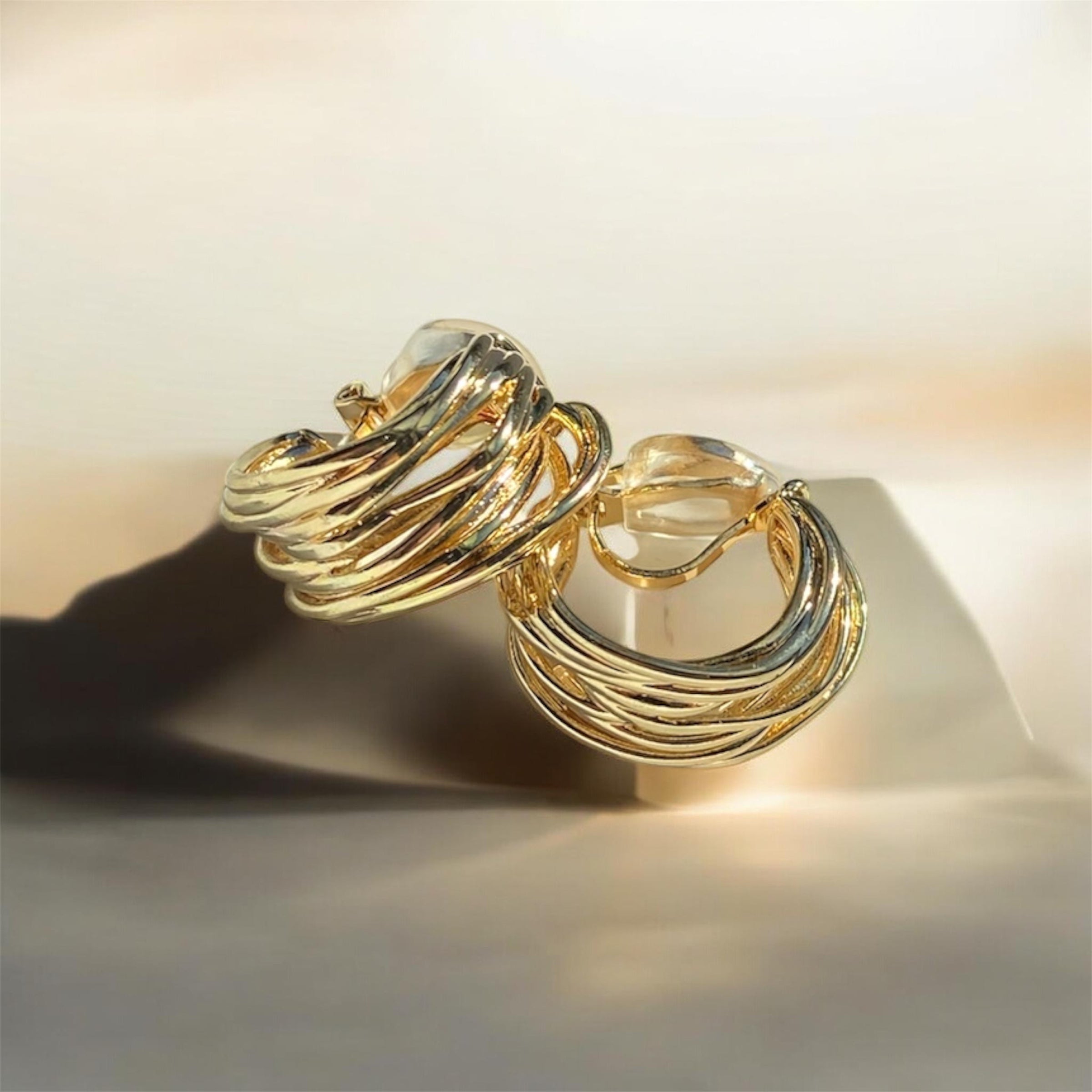 GOLD HOOP CLIP-ON EARRINGS