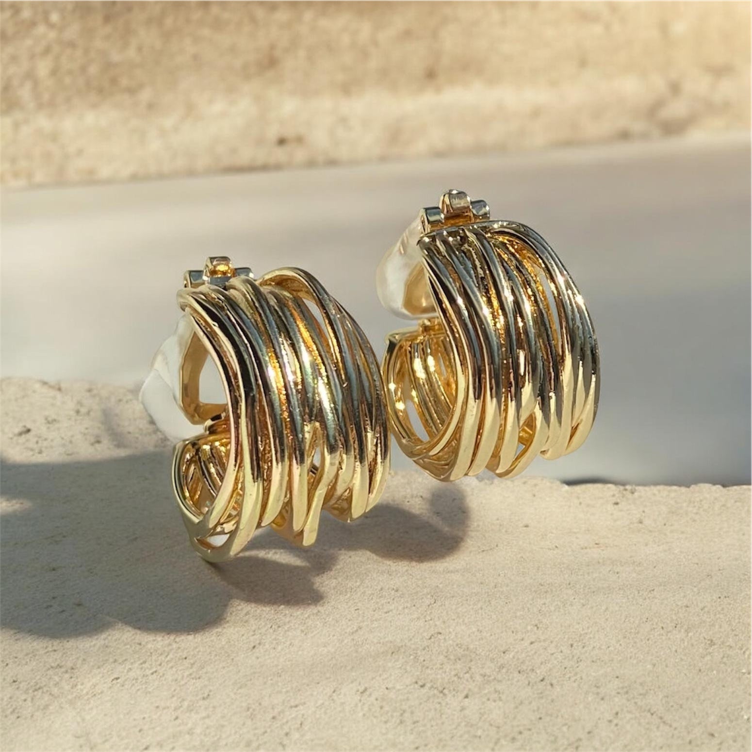 GOLD HOOP CLIP-ON EARRINGS