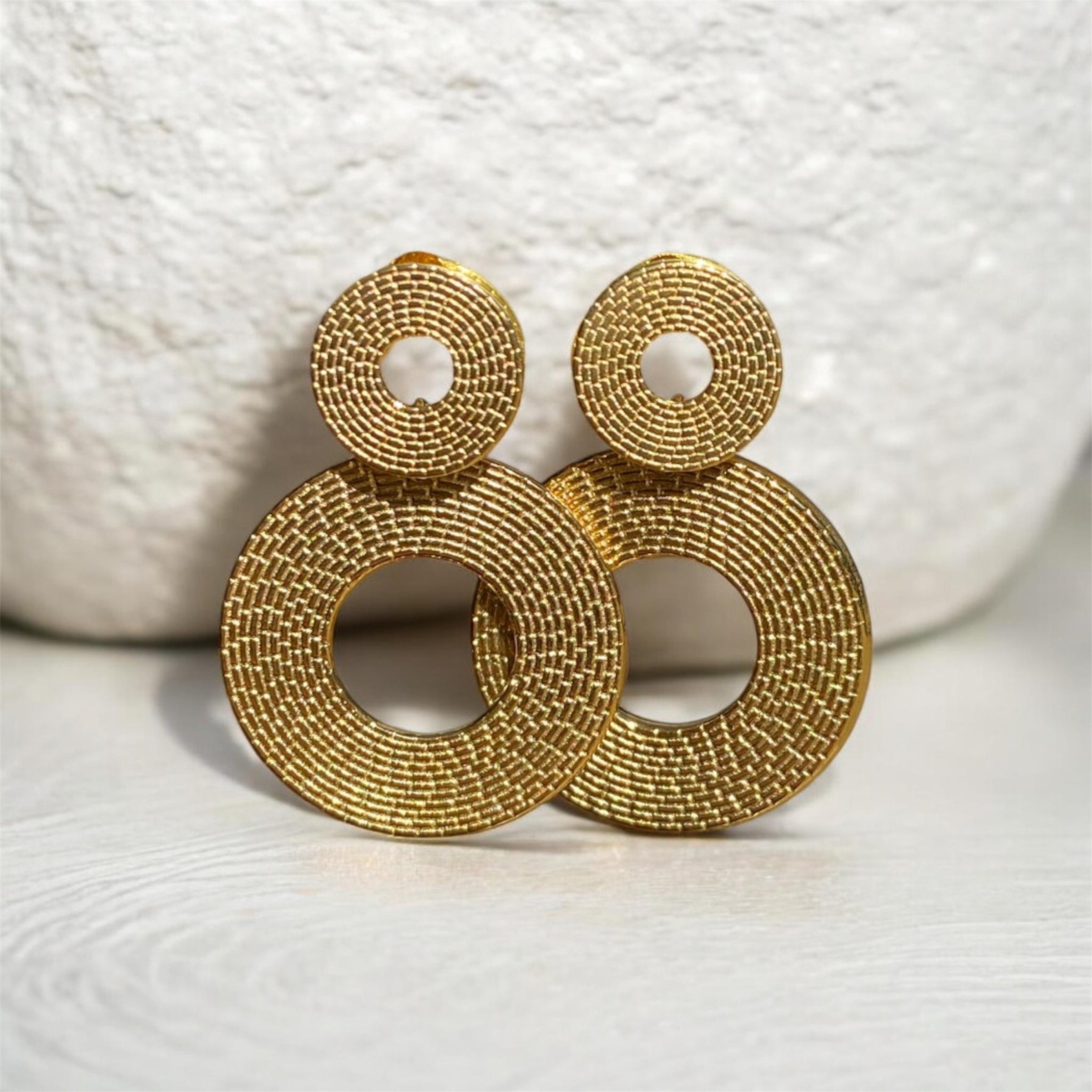 18K GOLD STEEL EARRINGS