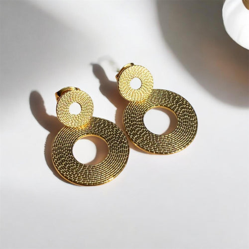 18K GOLD STEEL EARRINGS